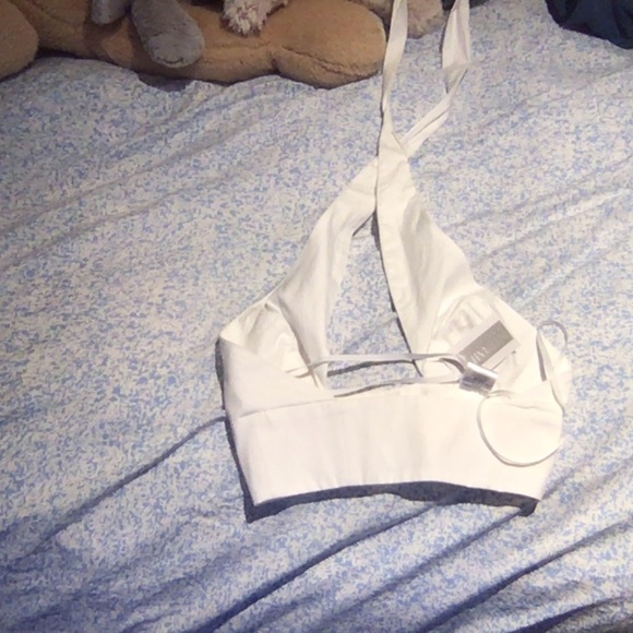 White Intermix Cross over Top - Picture 2 of 2